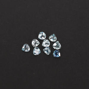 Corte de corazón de Aguamarina brasileña natural 5x5mm 3,30 Cts 9 PCS Lote de piedras preciosas sueltas para la fabricación de joyas - Product Image 6