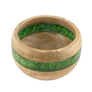 Tazón de Madera de Mango y Acacia Recubierto de Resina Epoxi para Servir, Vajilla de Madera para Cocina, Tazones para Servir de Proveedor Indio - Product Image 3