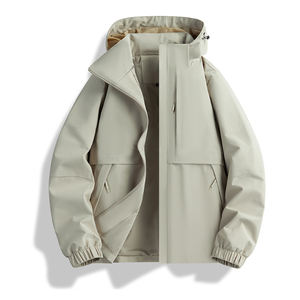 Vente en gros Nouveau Logo personnalisé Vestes coupe-vent coupe-vent Veste Softshell imperméable de randonnée Veste à capuche pour hommes - Product Image 6