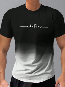 T-shirt sport décontracté pour homme, coupe slim, col rond, imprimé, manches courtes, 100% coton, nouvelle mode, éco-responsable, haute qualité - Product Image 4