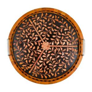 Arabic Acacia Wood Mother of Pearl Inlay Eco-Friendly Handmade Modern Serving <b>Ramadan</b> <b>Chocolate</b> Food Tea Tray - Product Image 5