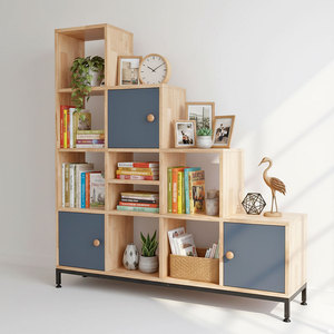 Étagère en bois de caoutchouc et en fer pour la décoration du salon KS68161 - Product Image 3
