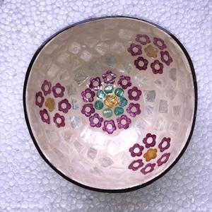 Cuenco de coco con concha incrustada para la madre de la perla, recipiente para llaves, mesa de entrada, contenedor de dulces, soporte para frutos secos, venta al por mayor - Product Image 2