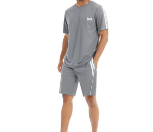 Vêtements de sport en gros Vêtements décontractés respirants Vêtements de sport pour hommes Twin Set Gym Wear Ensemble chemise et short confortables pour hommes - Product Image 3