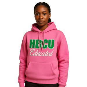 Sudadera con Capucha Rosa con Bordado Chenille de la Hermandad Griega Divine Nine, Estilo Universitario, para Estudiantes de HBCU - Product Image 1