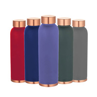 Bouteille d'eau en cuivre de style design personnalisé Amazon, 1000 ml, écologique, design yoga antique, fantaisie, faite à la main, américaine