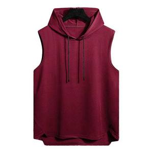 Manufacturer Solid Fitness Hooded Singlet Cotton Vest Gym Wear Logo Printed <b>Sleeveless</b> <b>Hoodie</b> <b>Men's</b> Clothing Plus Size Tank Tops - Product Image 1
