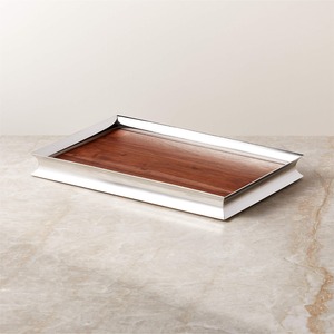 Stainless Steel and Wood American Style Multifunction Easy to Clean <b>Cocktail</b> <b>Tray</b> - Product Image 2