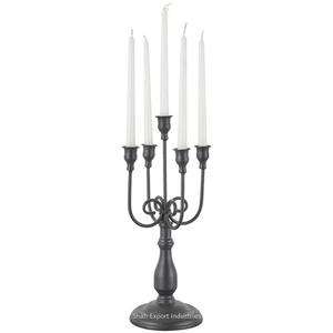 Candélabre classique en aluminium à 5 bras, finition noire, pour la maison et l'éclairage de Noël, candélabre décoratif haut sur pied - Product Image 4