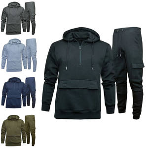 Venta al por mayor de chándal de forro polar de algodón con logotipo personalizado, chándal de gran tamaño con estampado de hojaldre para ropa deportiva de invierno, chándales - Product Image 1