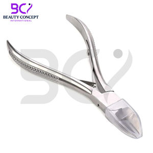 Cortauñas de Acero Inoxidable con Mangos Ranurados, Tapa de Plástico, Hoja Curva, Apertura de Mandíbula Ancha, Duradero, Profesional, para Podología - Product Image 5