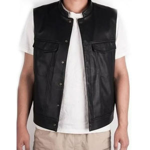 Men's Breathable Winter Warm Leather Vest Casual Short Length Outer Wear at Reasonable Price Outer Wear <b>Waistcoat</b> Jacket - Product Image 2