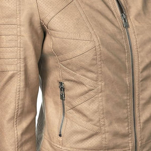 Vestes de moto de haute qualité en PU décontracté pour hommes OEM vente en gros Service col montant coupe-vent couvertures en cuir Style à la mode - Product Image 3