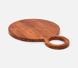 Tabla de Madera Redonda Ecológica y Natural con Asa Integrada para Cocina, Tabla de Cortar, Plato para Quesos y Charcutería - Product Image 2