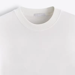 T-shirt pour homme en gros, 100% coton, logo personnalisé, haute qualité, col rond côtelé, coupe classique, épaule, design vierge, respirant - Product Image 6