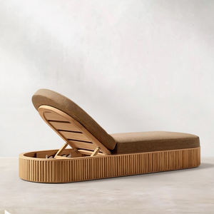 Factory Sale Solid Teak <strong>Wood</strong> Outdoor Sun Lounger Daybed Hobo Durable Luxury Water UV Repellent For Villa Hotel Restore Poolside - Product Image 4