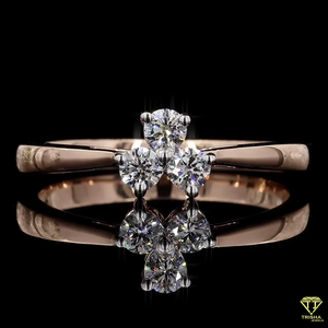 Anillo de moissanita de trébol Vintage chapado en rodio de oro rosa, cuatro piedras brillantes, diseño Floral único, joyería fina elegante - Product Image 3