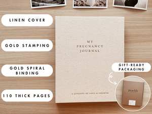 <span class=keywords><strong>Livre</strong></span> de <span class=keywords><strong>grossesse</strong></span> personnalisé en lin à spirale, couverture rigide, motif floral, journal de <span class=keywords><strong>grossesse</strong></span>, planificateur, cadeau pour future maman - Product Image 4