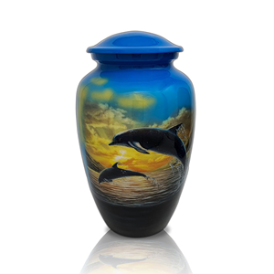 Urnas Funerarias de Metal Hechas a Mano con Diseño de Ballena, Acabado Multicolor, Calidad Superior para Vendedores - Product Image 1