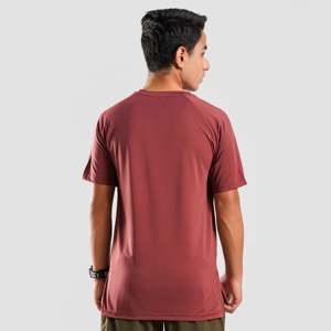 Youth <b>100</b>% <b>Polyester</b> Motion Mesh Tee in Maroon Lightweight Knitted Fabric with <b>Yarn</b> Dyed Compressed Silk Screen Printing - Product Image 2