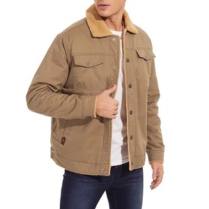 Camisa de lona de lana merino de manga larga para hombre, informal, estilo ajustado, cuello levantado, logotipo bordado frontal, cremallera de invierno, servicio OEM - Product Image 5