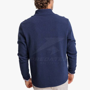 Suéter con cremallera de cuarto de mezcla de algodón informal ligero de alta calidad diseño cómodo de cuello levantado para invierno precio al por mayor - Product Image 2
