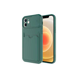 เคสซิลิโคนสีเขียวเข้ม Netzy SAFA Kartix สำหรับ iPhone 12 พร้อมช่องใส่บัตร สะดวกสบาย - Product Image 1