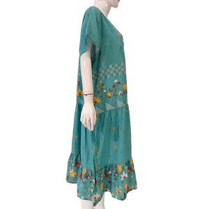 Vestido de mujer Jumbo en capas de Chrysanta Floral Motif Rayon ropa de dormir cómoda hasta la rodilla - Product Image 1