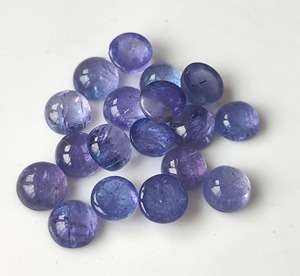 พลอยสีฟ้าหลังแบนทรงกลม4มม.-8มม. พลอย tanzanite ธรรมชาติสำหรับทำเครื่องประดับ - Product Image 3