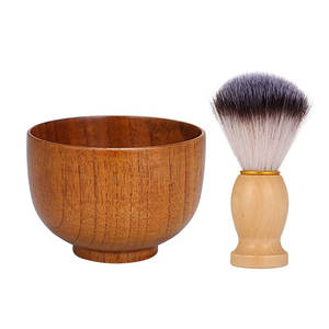Ensemble bol et brosse à raser en bois grande capacité personnalisables avec logo, couleur et taille sur mesure - Product Image 1