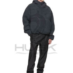 Wholesale OEM Street Wear <b>Men</b> Long Sleeve Patch Front Pocket Polar <b>Fleece</b> <b>Hoodie</b> - Product Image 4
