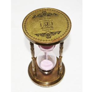 เติมได้5นาทีตกแต่งนาฬิกาทรายทองเหลืองโบราณนาฬิกาทรายนาฬิกาทรายทำมือหมุนสำหรับตกแต่งบ้านและสำนักงานโรงเรียน - Product Image 5