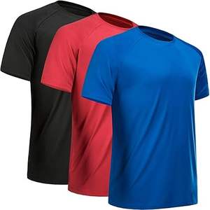 OEM Marque privée Vêtements de fitness T-shirt à manches courtes pour homme Gym 100% Polyester paquet de 3 T-Shirts combo - Product Image 1