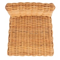 Tabouret de bar en rotin naturel avec dossier tressé et structure en bois, chaise en osier artisanale pour cuisine et salle à manger