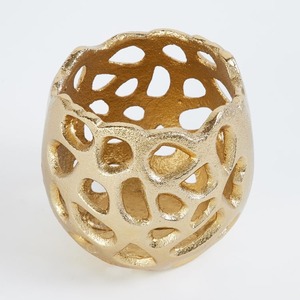 Oval Shape Golden Brass Candle Holder Golden Wedding Decoration Holder Beading <b>Lantern</b> Set at Cheapest Price in India Christmas - Product Image 2