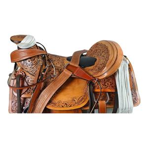 Silla de Montar Occidental de Cuero de Primera Calidad, Ligera, Resistente a la Intemperie, Duradera, con Armazón de Madera y Herrajes de Acero Inoxidable, Producto Premium - Product Image 3