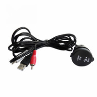 Prise audio marine étanche USB AUX RCA avec câble d'extension de 6,5 pieds pour autoradio de bateau