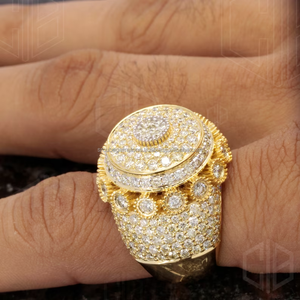 Bague Hip Hop en or massif 10 carats entièrement glacé Bague Pinky Bling sur mesure - Product Image 3