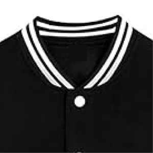 Veste universitaire color block style streetwear moderne, contrast noir et gris, veste Letterman – Look décontracté audacieux - Product Image 5