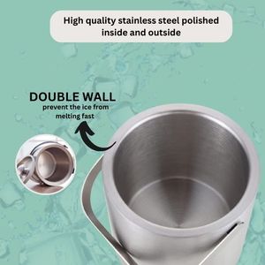 Logos personnalisés Vente Seau à glace isolé en acier inoxydable à double paroi avec couvercle Ice Cold & Dry Idéal pour la maison Bar Bouteille de vin - Product Image 4