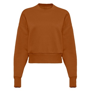 Sweat-shirt à capuche ample brodé en éponge française surdimensionné personnalisé pull en molleton de coton imprimé bouffant sweat-shirt à col rond pour les femmes - Product Image 2