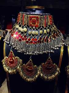 2025 Antique Afghani bijoux pour femmes à la main Afghan Kuchi Style traditionnel Vintage boucles d'oreilles collier ensembles de bijoux pour les femmes - Product Image 2