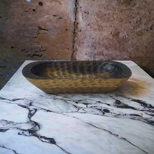 Cuenco de madera de mango tallado a mano negro Natural de estilo moderno decoración del hogar candelabros de mesa de boda de Navidad exhibición de linternas - Product Image 1