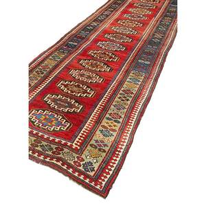 Alfombras Nuray Jaipur US Paem-89 Rojas y Naranjas, Alfombras de Lana Anudadas a Mano con Patrón Geométrico para Uso Doméstico - Product Image 2