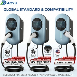 Nouveau chargeur mural EV Premium 11kW 22kW Type 2 GBT intelligent avec application WiFi pour charge rapide OCPP, garantie 2 ans, domicile et bureau - Product Image 1