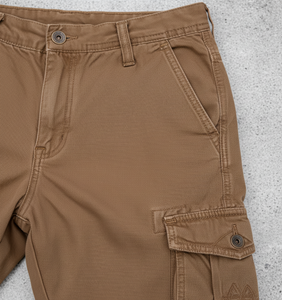 Durable <b>Men's</b> Relaxed Fit Cargo <b>Shorts</b> with Pockets Khaki <b>Brown</b> Cotton Blend Outdoor Summer Casual Wear - Product Image 6