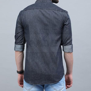 เสื้อเชิ้ตยีนส์แขนยาวสำหรับผู้ชายแบบใส่สบายเสื้อผ้าสไตล์ปากีสถานทำจากผ้าน้ำหนัก260กรัม - Product Image 2