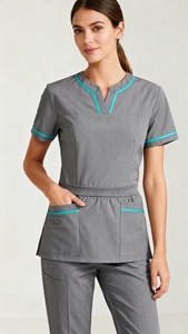 Uniforme d'allaitement à col rond personnalisé en gros Uniformes de gommage médical clinique Ensembles médicaux pour hôpital 2 pièces - Product Image 3