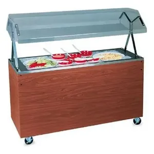 Vollrath R38776 60 Commercial <b>Kitchen</b> Refrigeration <b>Equipment</b> Cherry Mobile Refrigerated Food Station with Solid Base - Product Image 3