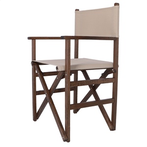 Sedia da Regista WELL HOME con Telaio in Noce e Tela Effetto Pietra 51x46x86 cm per Uso in Giardino - Product Image 4
